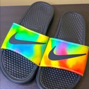 Nike rainbow women's slide sandals Clearance